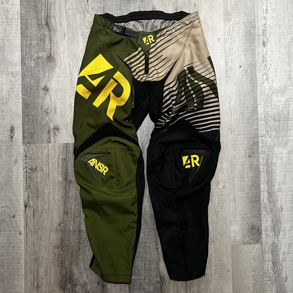 ANSR Motocross Pants 2015 Syncron Non Padded MX Racing Green Men's 32 Non Padded